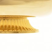 Immagine di 'Pisside in ottone dorato con base - diametro 12 cm'