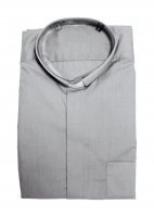 Camicia clergyman grigio chiaro manica lunga 100% cotone - collo 44