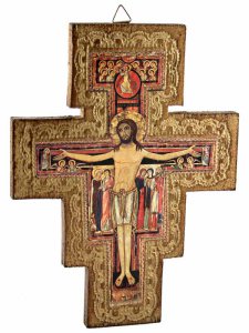 Copertina di 'Crocefisso San Damiano con bordo dorato'