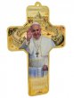 Croce in pvc con Papa Francesco e preghiera semplice sul retro - altezza 17,5 cm