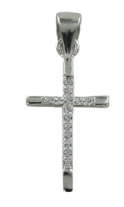 Copertina di 'Croce in argento 925 con strass bianchi - 2 cm'