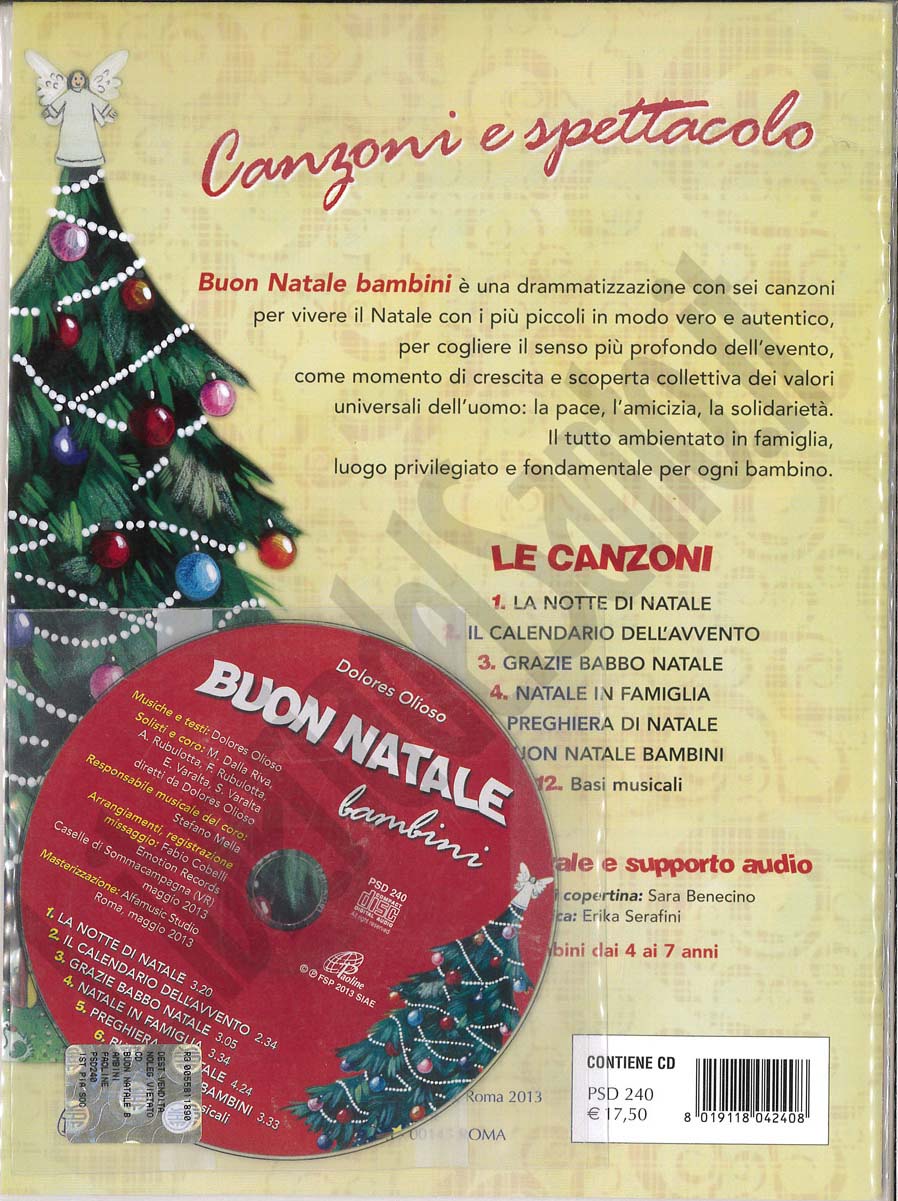 Buon Natale Cd.Buon Natale Bambini Dolores Olioso Cd Musica Natalizia Libreriadelsanto It