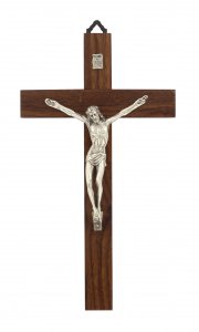 Copertina di 'Crocifisso da parete in legno di noce con Cristo in metallo - 20 cm'