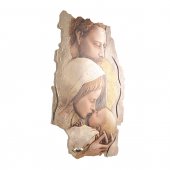 Immagine di 'Quadro in resina con bordo irregolare "Sacra Famiglia" - dimensioni 43x28 cm'