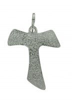Immagine di 'Croce tau in argento 925 leggermente bombata - 3 cm'