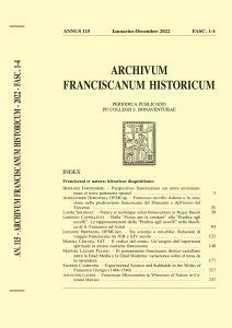 Archivum Franciscanum Historicum n. 2022/1-4