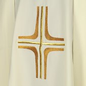 Immagine di 'Casula avorio con ricamo a croce stilizzata bicolore'
