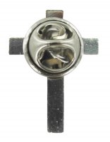 Immagine di 'Crocetta distintivo in metallo liscio nichelato con pin - 2,5 cm'