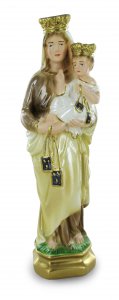 Copertina di 'Statua Madonna del Carmine in gesso madreperlato dipinta a mano cm 40'