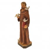 Immagine di 'Statua in resina colorata "San Francesco con colombe" - altezza 30 cm'