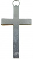 Immagine di 'Croce in legno naturale con retro in metallo - 4,3 cm'