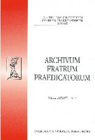2012 Archivium fratrum praed - Aa. Vv.