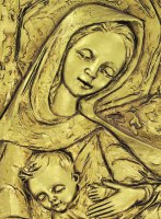 Immagine di 'Quadro Madonna con Bambino in resina - Bassorilievo - 27 x 34 cm'