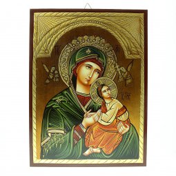 Copertina di 'Icona bizantina dipinta a mano "Madre di Dio della Passione" - 40x29 cm'