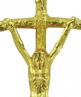 Immagine di 'Croce pastorale con Cristo riportato in metallo dorato - 5,8 cm'