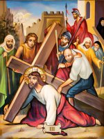 Immagine di 'Set 15 quadretti canvas "Via Crucis" - dimensioni 18x26 cm'