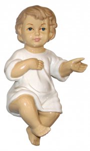 Copertina di 'Statua Ges Bambino Sdraiato Con Occhi Aperti Per Presepe Scenografico, Ceramica Lucida, 17 Centimetri'