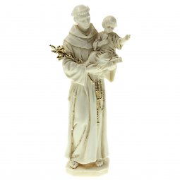 Copertina di 'Statua in resina bianca con dettagli dorati "Sant'Antonio di Padova" - altezza 16 cm'
