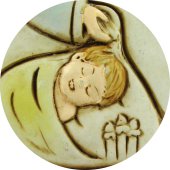 Immagine di 'Bomboniera battesimo: Croce in resina con stelle - 8,5 cm'