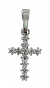 Copertina di 'Croce in argento 925 con strass bianchi - 1,6 cm'