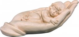 Copertina di 'Mano protettrice distesa con bambina - Demetz - Deur - Statua in legno dipinta a mano. Altezza pari a 14 cm.'