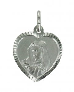 Copertina di 'Medaglia Madonna Addolorata in argento 925 a forma di cuore - 1,9 cm'