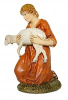 Immagine di 'Pastore in ginocchio con agnello Linea Martino Landi - presepe da 12 cm'
