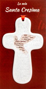 Copertina di 'Croce stondata in polimero ricordo della Cresima - altezza 15 cm'