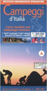 Copertina di 'Campeggi d'Italia. Carta stradale con simbologia turistica. 1:800.000'