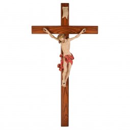 Copertina di 'Crocifisso di legno con Cristo in resina colorata - altezza 135 cm'