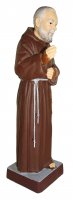 Immagine di 'Statua da esterno di Padre Pio in materiale infrangibile, dipinta a mano, da circa 20 cm'