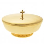 Pisside con base in ottone dorato - diametro 16 cm