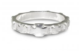 Copertina di 'Rosario anello in argento 925 con 10 croci misura italiana n20 - diametro interno mm 19,1 circa'