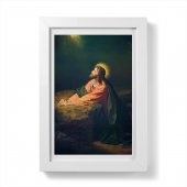 Quadretto "Gesù nell'orto" con passe-partout e cornice minimal - dimensioni 15x10 cm - Heinrich Hofmann
