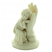 Statuetta in resina bianca "Mano di Dio e bambino" - altezza 10 cm