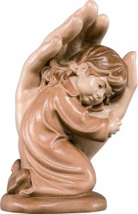 Copertina di 'Mano protettrice da poggiare con bambina - Demetz - Deur - Statua in legno dipinta a mano. Altezza pari a 9 cm.'