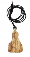 Immagine di 'Ciondolo Madonna di Knock in legno d'ulivo con immagine serigrafata'
