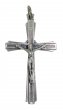 Croce con Cristo riportato in metallo argentato - 4,5 cm