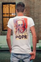 Immagine di 'T-shirt Papa Francesco blu e rossa - taglia XL - uomo'