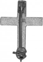 Immagine di 'Croce clergyman con spilla in argento lucido zigrinato - altezza 2 cm'