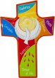 Croce intagliata in polimero "Colomba dello Spirito Santo" - altezza 14 cm