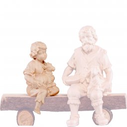 Copertina di 'Fanciullo seduto con capretto H.K. - Demetz - Deur - Statua in legno dipinta a mano. Altezza pari a 11 cm.'