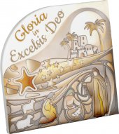 Calamita effetto ceramica "Gloria in Excelsis Deo" - dimensioni 6x6 cm
