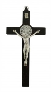 Copertina di 'Crocifisso San Benedetto da parete in legno con Cristo in metallo - 16 cm'