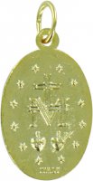 Immagine di 'Medaglia Madonna Miracolosa in metallo dorato con smalto blu cm 1,2'