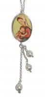 Immagine di 'Collana argento con medaglia in porcellana - Madonna con Bambino'