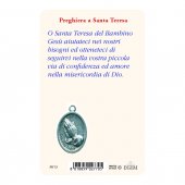 Immagine di 'Card "Santa Teresa di Lisieux" con preghiera e medaglia - (10 pezzi)'