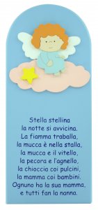 Copertina di 'Quadro Stella Stellina in legno colorato azzurro - 28 x 12 cm'