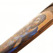 Immagine di 'Icona in legno con Sacra Famiglia in rilievo (h. 40 cm)'