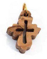 Croce in legno d'ulivo lavorato a mano